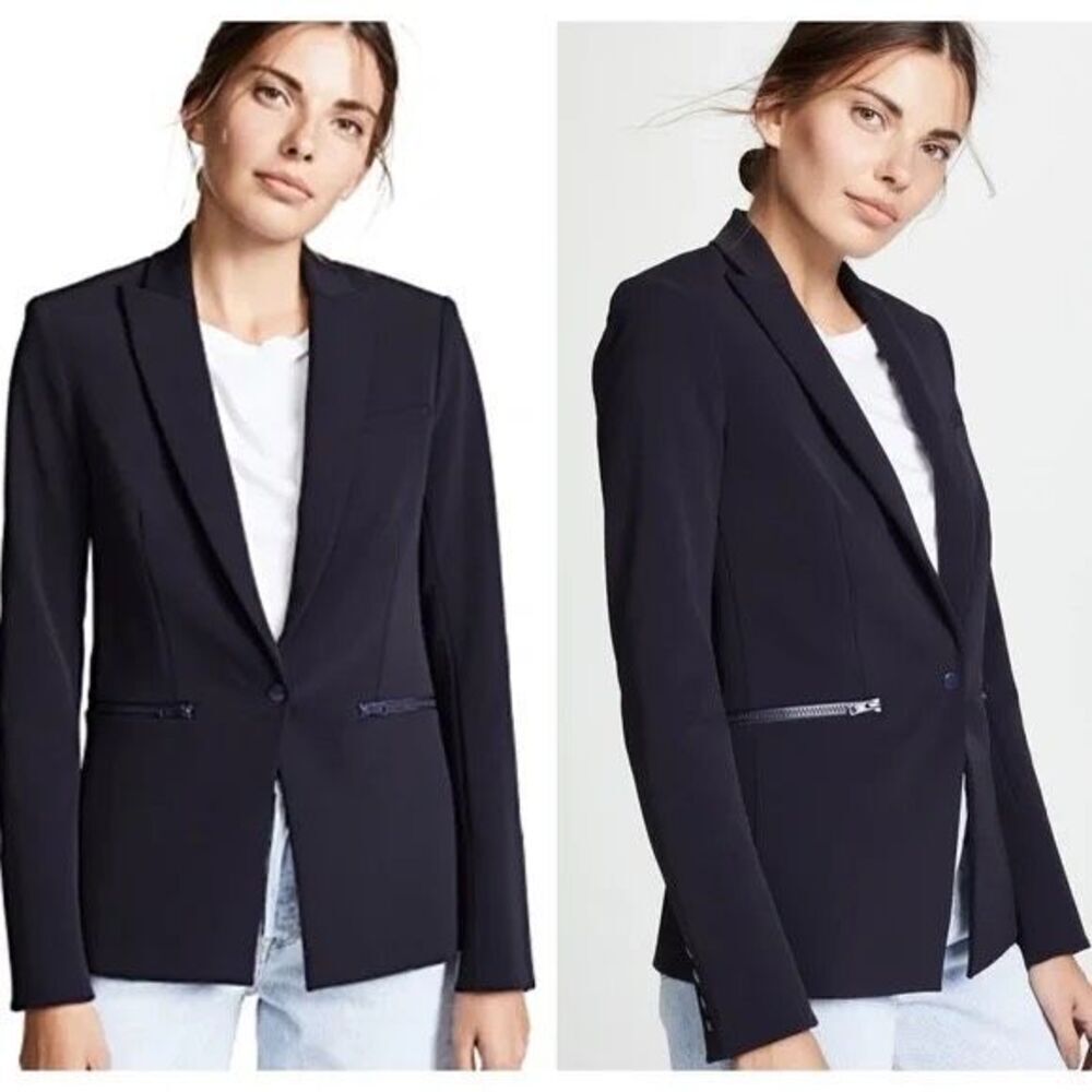 Veronica Beard Iconic Scuba Dickey Blazer Jacket in Navy Blue Size 0